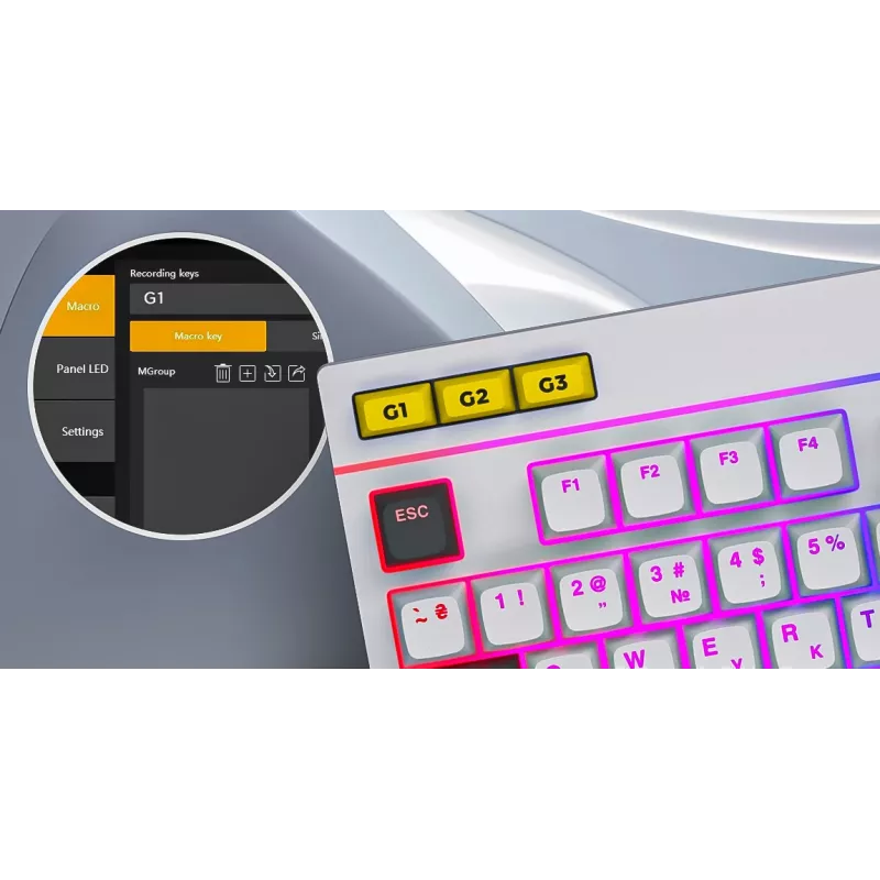 HATOR Icefall Teclado gaming USB QWERTY US-English blanco Full-Size RGB LED