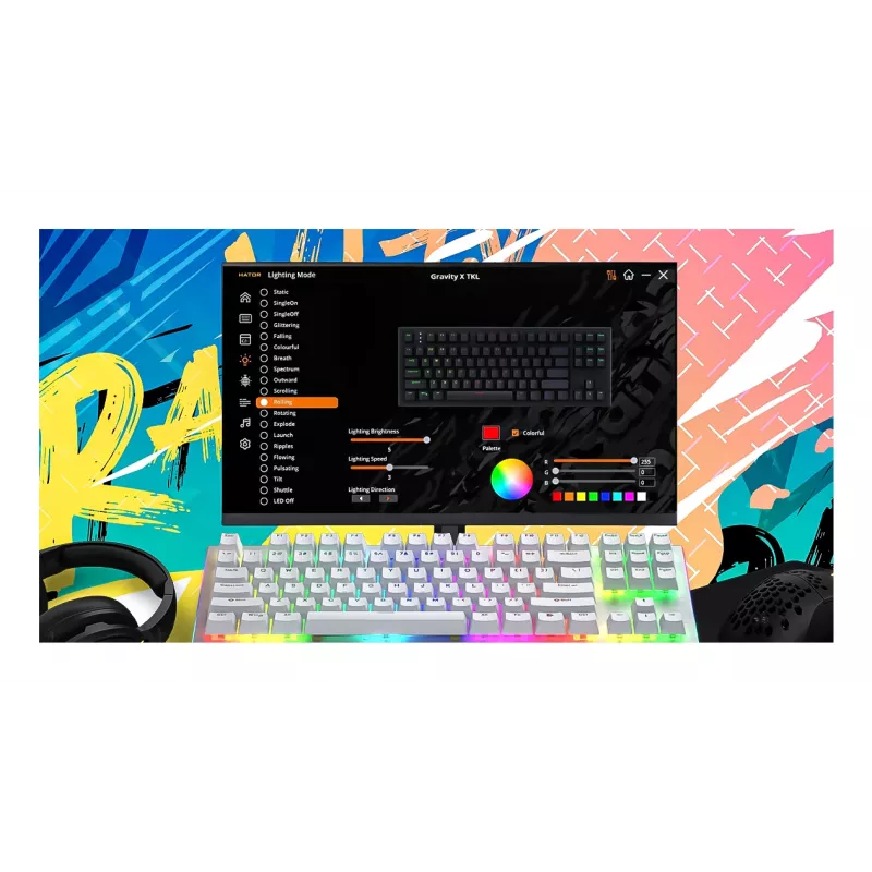 HATOR Gravity X TKL Teclado gaming USB QWERTY US English blanco