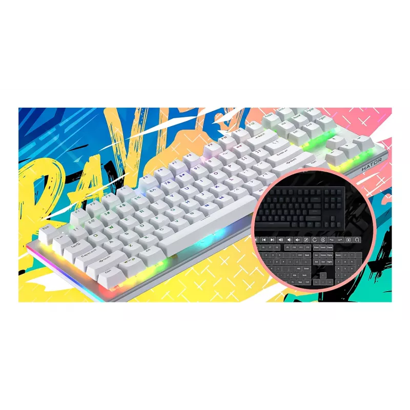 HATOR Gravity X TKL Teclado gaming USB QWERTY US English blanco