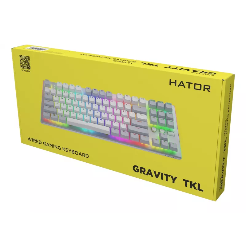 HATOR Gravity TKL Teclado gaming USB QWERTY US English blanco