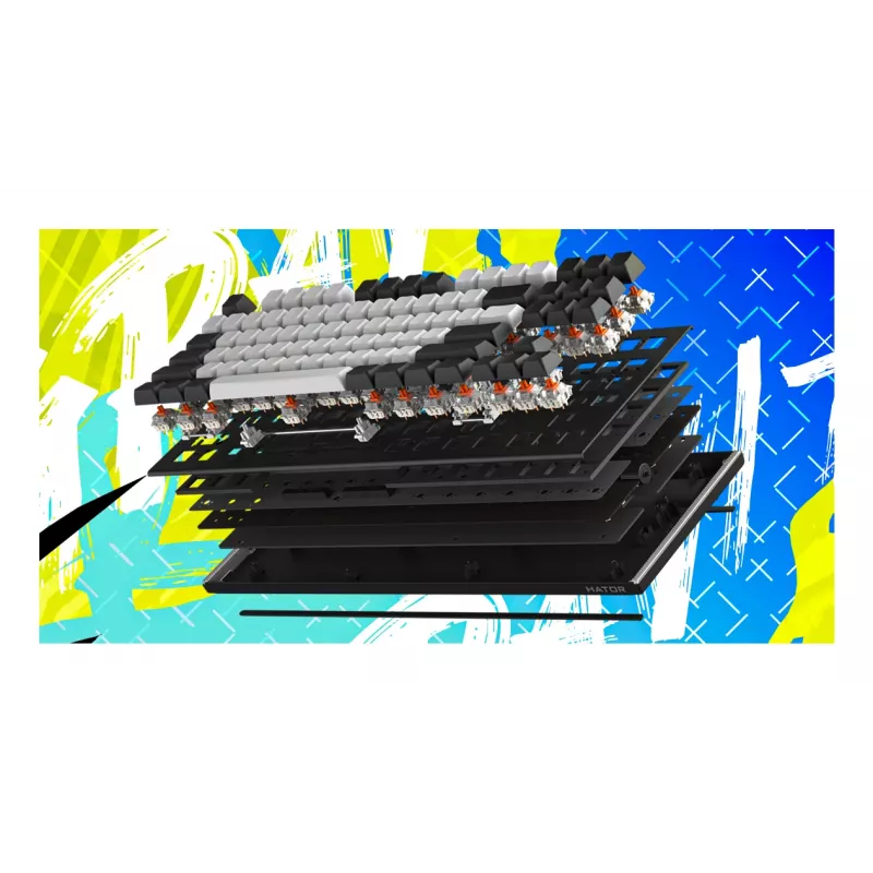 HATOR Gravity TKL Teclado gaming USB QWERTY US English blanco