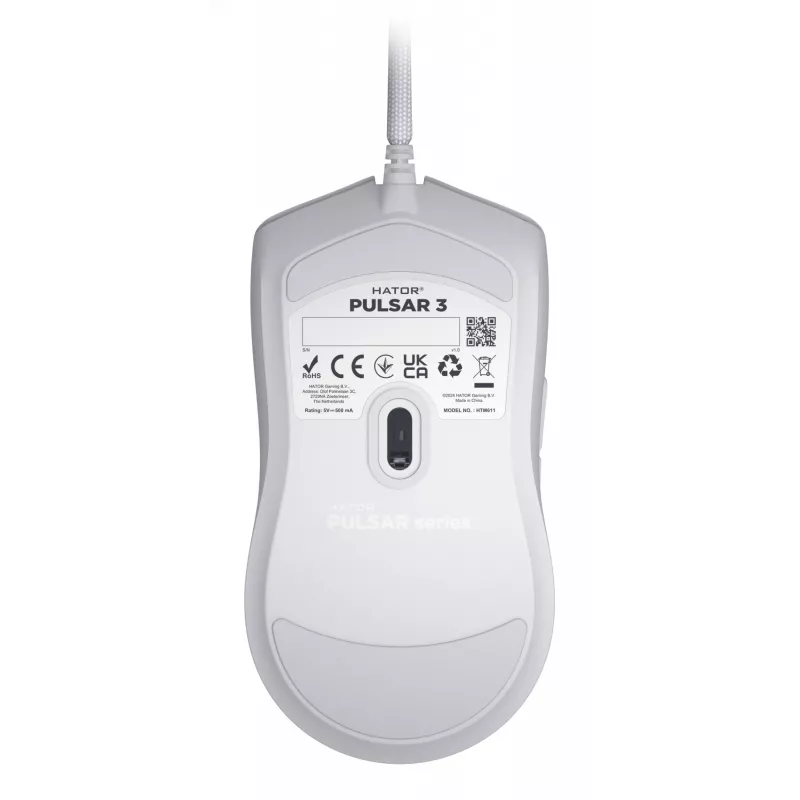 Ratón HATOR Pulsar 3 Optical amarillo 12000 DPI 6 botones blanco