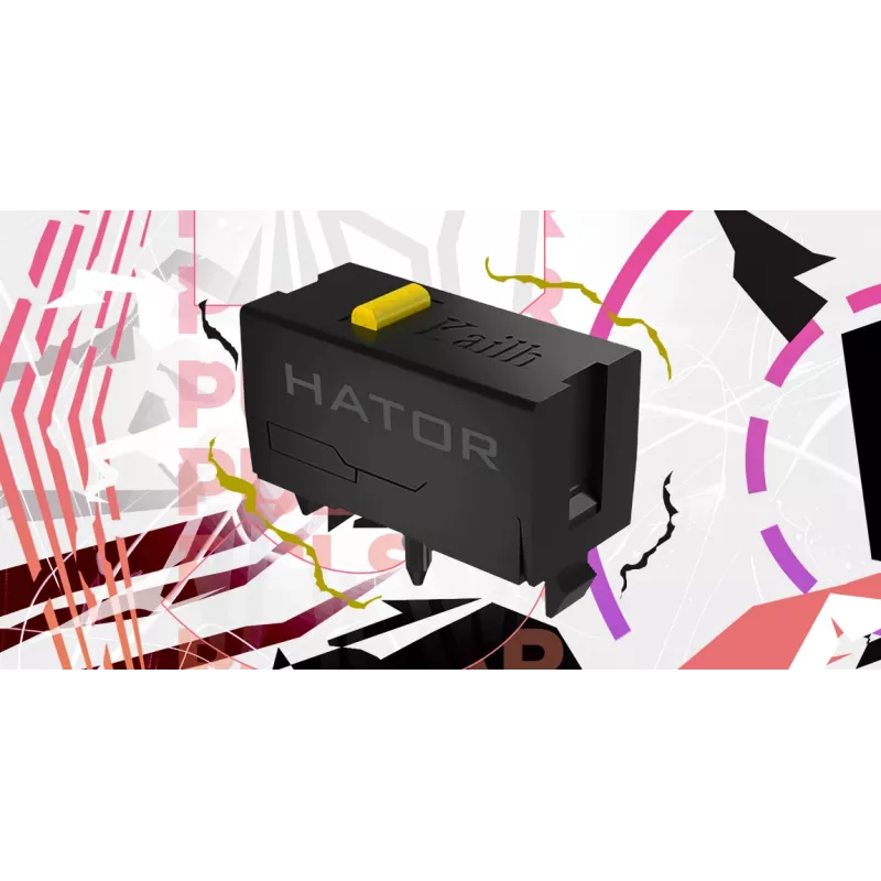 Ratón HATOR Pulsar 3 Optical amarillo 12000 DPI 6 botones blanco