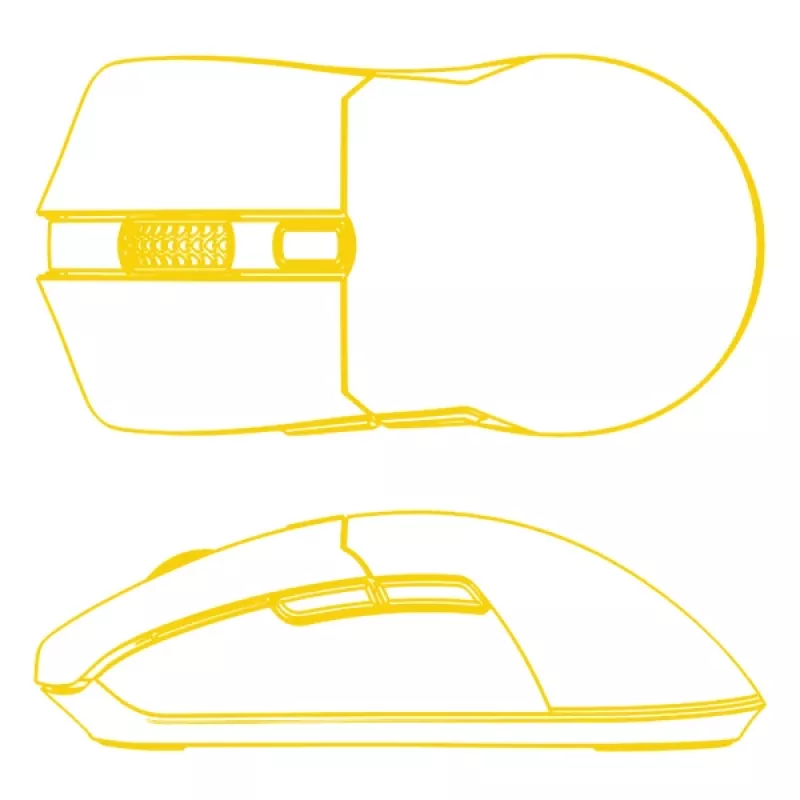 Ratón HATOR Pulsar 3 Optical amarillo 12000 DPI 6 botones blanco