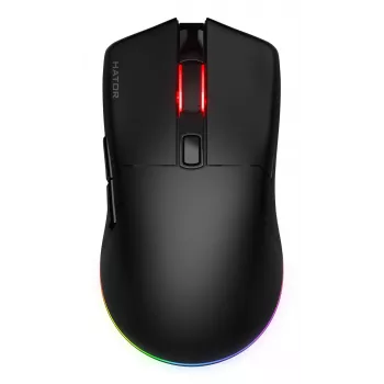 HATOR Pulsar 3 Wireless, negro — switches ópticos amarillos 100M PixArt PMW 3311 (HTM630)