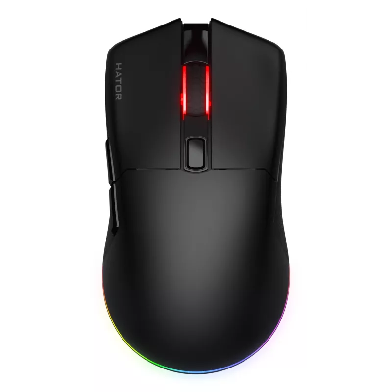 HATOR Pulsar 3 Wireless, negro — switches ópticos amarillos 100M PixArt PMW 3311 (HTM630)