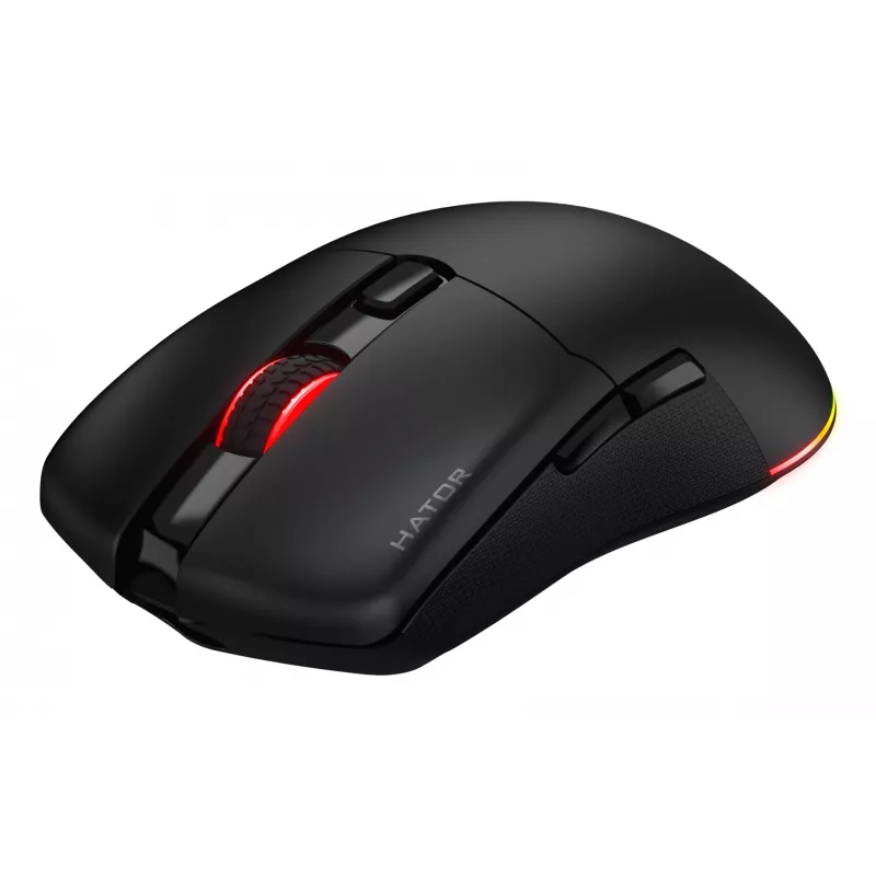 HATOR Pulsar 3 Wireless, negro — switches ópticos amarillos 100M PixArt PMW 3311 (HTM630)