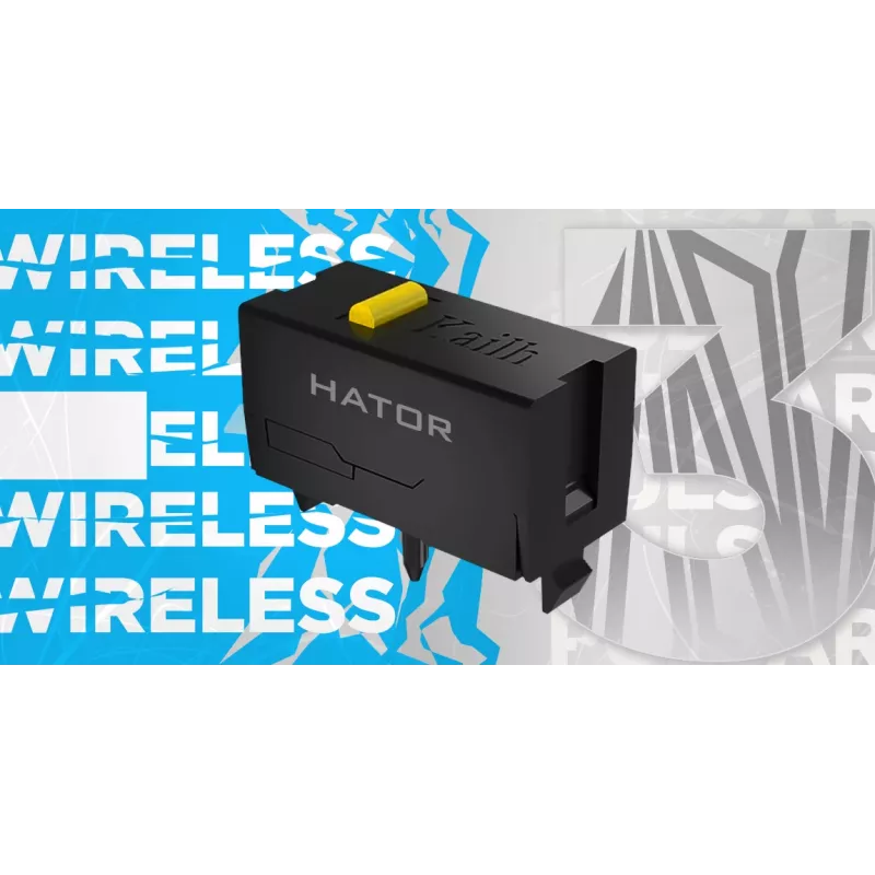 HATOR Pulsar 3 Wireless, negro — switches ópticos amarillos 100M PixArt PMW 3311 (HTM630)