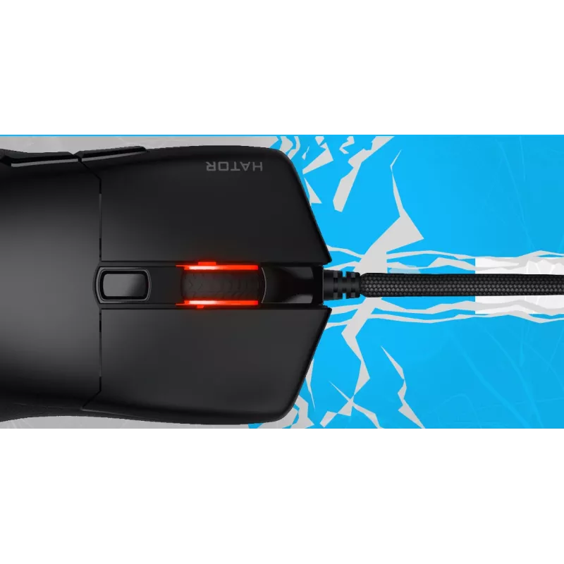 HATOR Pulsar 3 Wireless, negro — switches ópticos amarillos 100M PixArt PMW 3311 (HTM630)