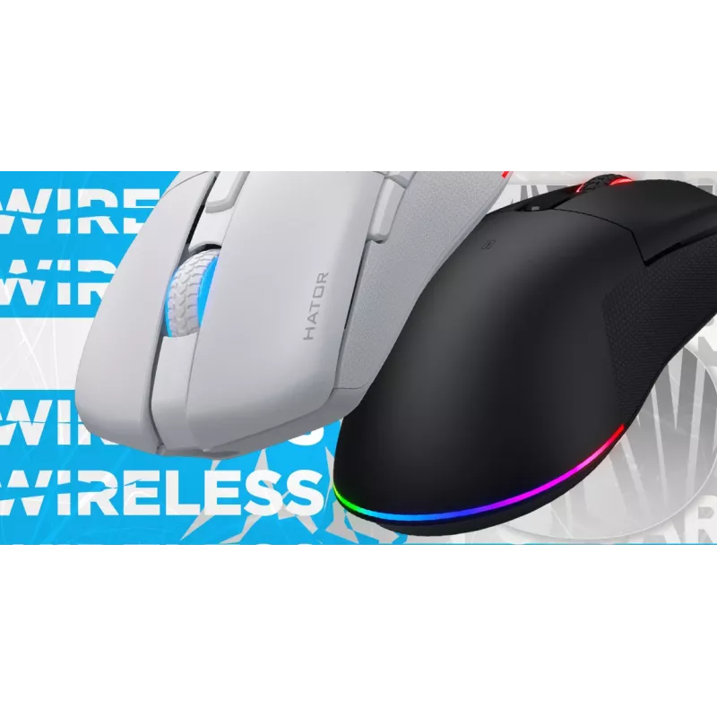 HATOR Pulsar 3 Wireless, negro — switches ópticos amarillos 100M PixArt PMW 3311 (HTM630)