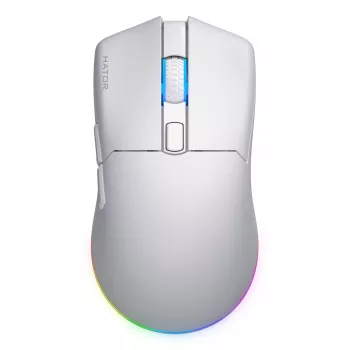 HATOR Pulsar 3 Wireless, blanco — switches ópticos amarillos 100M PixArt PMW 3311 (HTM631)