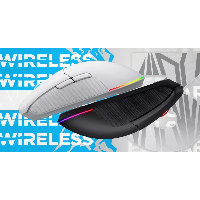 HATOR Pulsar 3 Wireless, blanco — switches ópticos amarillos 100M PixArt PMW 3311 (HTM631)