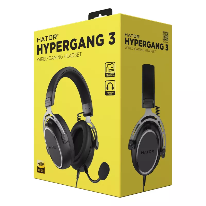HATOR HYPERGANG 3 Hi-Res Auriculares con cable diadema gaming USB Type-C / USB Type-A negro
