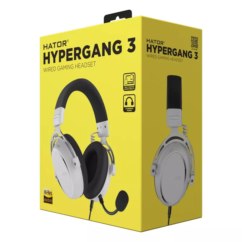 HATOR HYPERGANG 3 Hi-Res Auriculares con cable diadema gaming USB Type-C / USB Type-A blanco