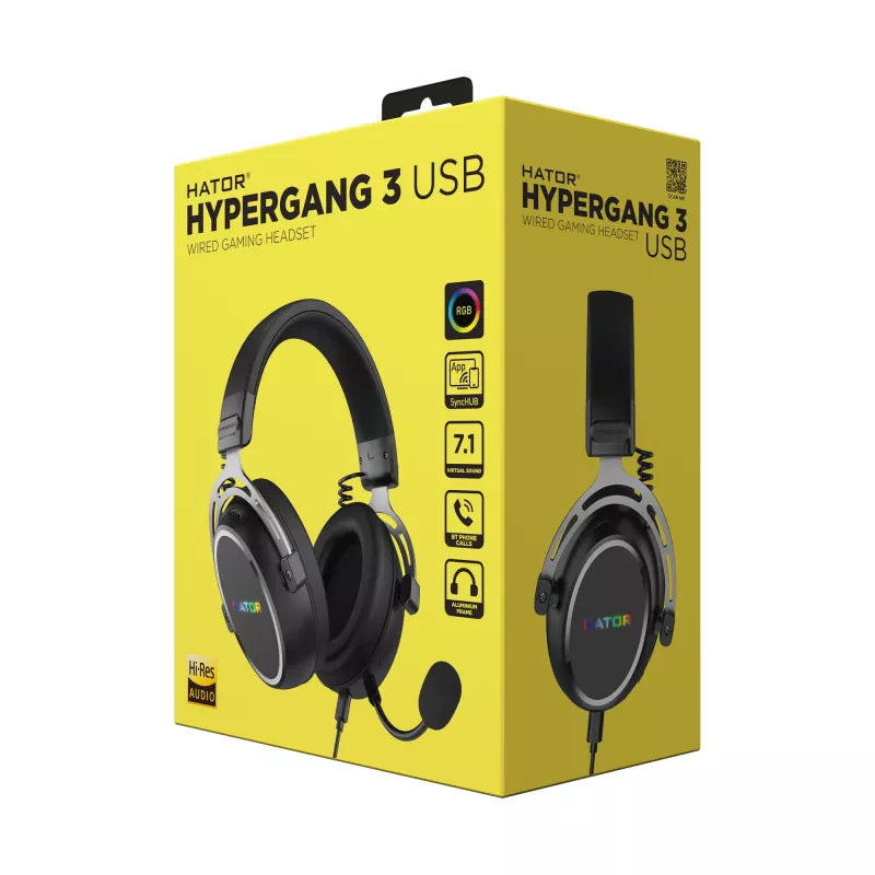 HATOR Hypergang 3 USB Auriculares con cable y sin cables diadema gaming USB Type-C / USB Type-A Bluetooth negro