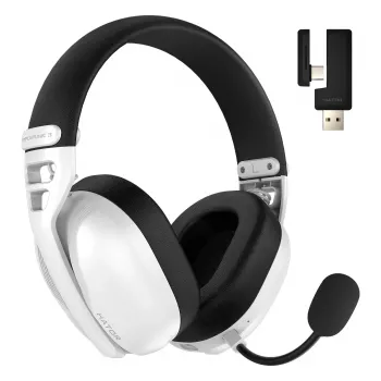 HATOR Hyperpunk 3 Auriculares inalámbricos con cable y sin cables diadema gaming USB Type-C / USB Type-A Bluetooth blanco