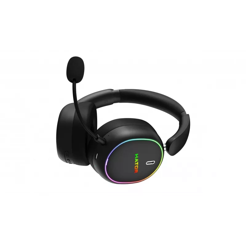 HATOR Phoenix 2 Auriculares inalámbricos con cable y sin cables diadema gaming USB Type-C / USB Type-A Bluetooth negro