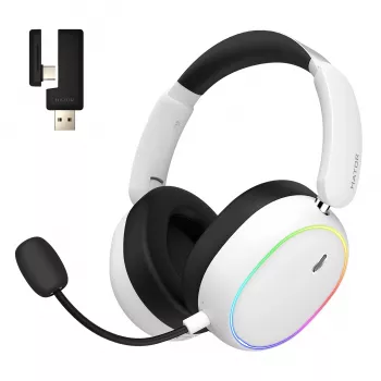 HATOR Phoenix 2 Auriculares inalámbricos con cable y sin cables diadema gaming USB Type-C / USB Type-A Bluetooth blanco