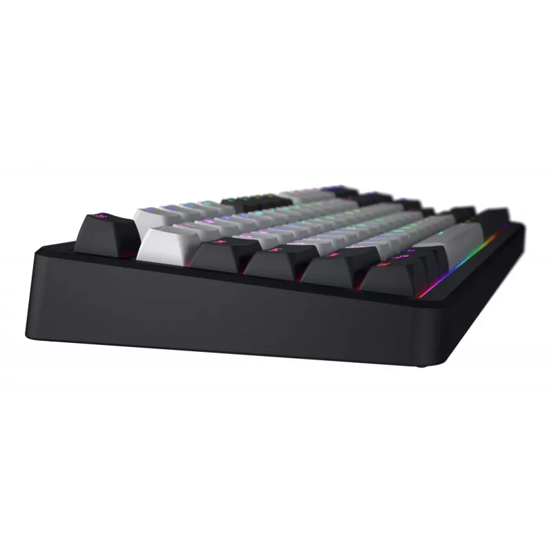 HATOR Rockfall 3 TKL Wireless, negro, QMK/VIA, perfil OMA teclas blanco-negro Teclado — switches mecánicos lineales hotswap — US — distribución ANSI (HTK850)