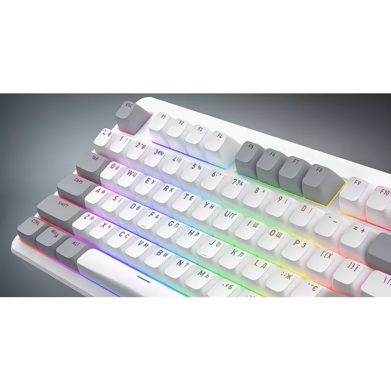 HATOR Rockfall 3 TKL Wireless, negro, QMK/VIA, perfil OMA teclas blanco-negro Teclado — switches mecánicos lineales hotswap — US — distribución ANSI (HTK850)