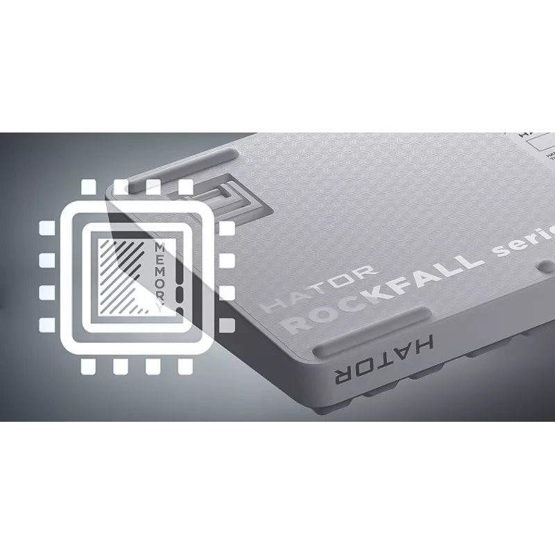 HATOR Rockfall 3 TKL Wireless, negro, QMK/VIA, perfil OMA teclas blanco-negro Teclado — switches mecánicos lineales hotswap — US — distribución ANSI (HTK850)