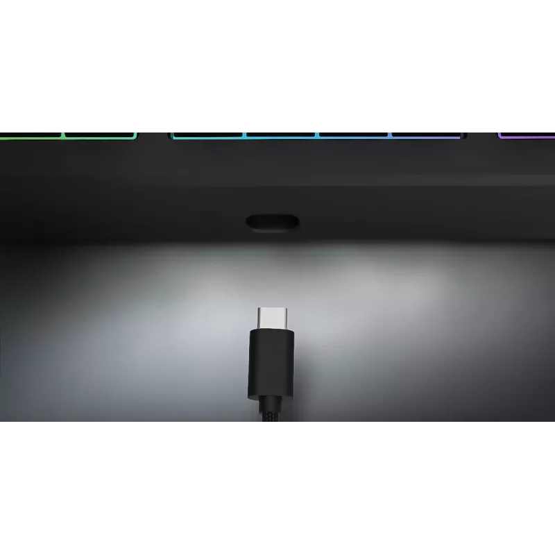 HATOR Rockfall 3 TKL Wireless, negro, QMK/VIA, perfil OMA teclas blanco-negro Teclado — switches mecánicos lineales hotswap — US — distribución ANSI (HTK850)