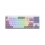 HATOR Rockfall 3 TKL Wireless, blanco, QMK/VIA, perfil OMA teclas blanco-negro Teclado — switches mecánicos lineales hotswap — US — distribución ANSI