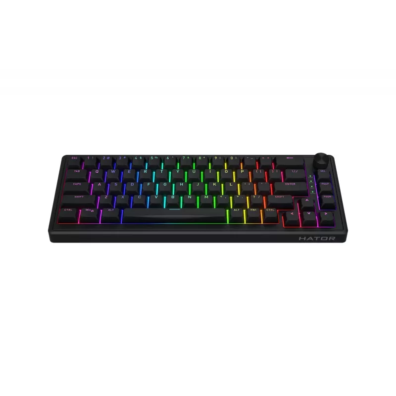 HATOR Skyfall 65 Cableado, Mecánico, USB-C, Aurum Sterling, 70M Pulsaciones, RGB, Negro, 790g