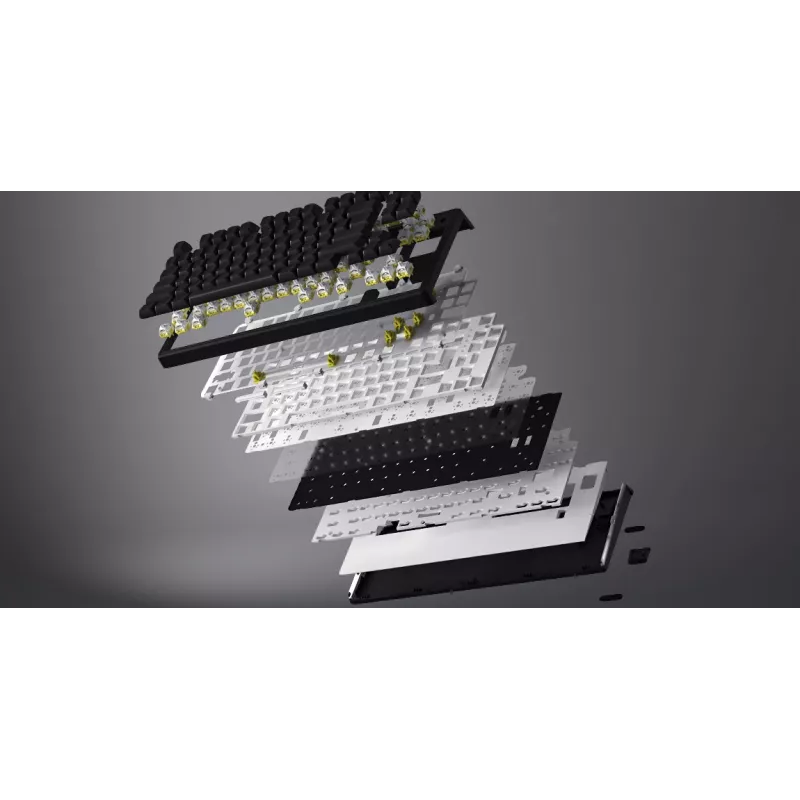 HATOR Skyfall 65 Cableado, Mecánico, USB-C, Aurum Sterling, 70M Pulsaciones, RGB, Negro, 790g