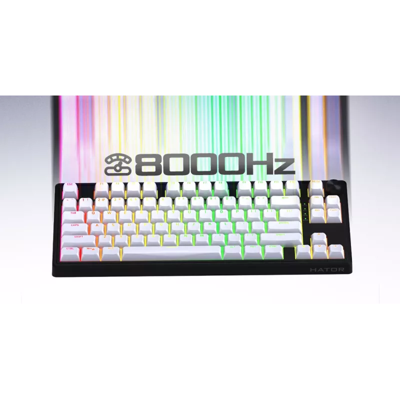 HATOR Skyfall 65 MAG ULTRA 8K Teclado Gaming USB QWERTY US-English Negro, Blanco