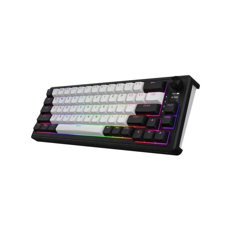 HATOR Skyfall 65 MAG ULTIMA 8K Teclado Gaming Inalámbrico USB + RF Wireless + Bluetooth QWERTY US English Negro, Blanco