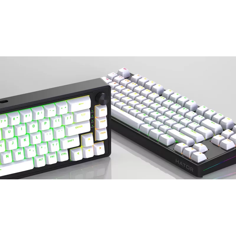 HATOR Skyfall 80 MAG ULTRA 8K Teclado Gaming USB QWERTY US-English Negro, Blanco