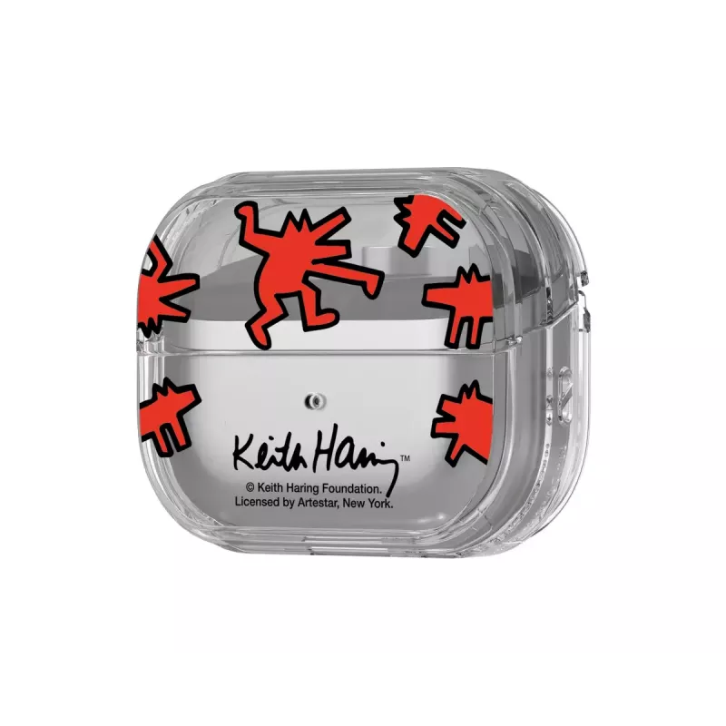 Funda Samsung Keith Haring Slickback para Galaxy Buds3 Pro rojo transparente