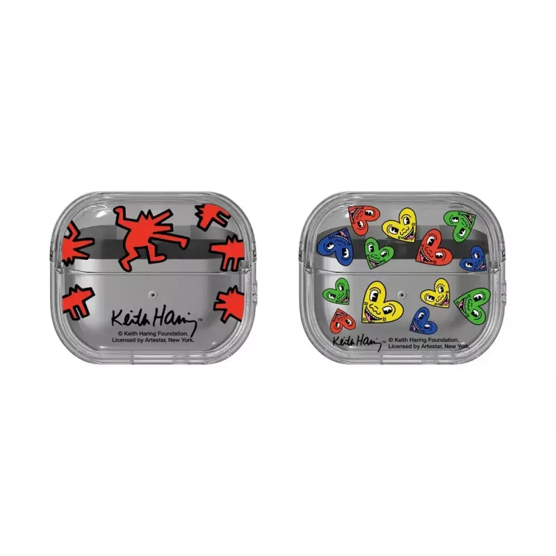 Funda Samsung Keith Haring Slickback para Galaxy Buds3 Pro rojo transparente