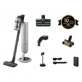 Aspirador escoba 2 en 1 Samsung VS80F28ELP Batería En seco HEPA, Micro Sin bolsa 0,5 l 770 W Gris 2,2 Ah