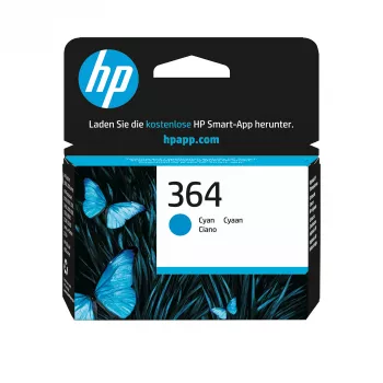 HP 364 Cartucho de tinta original cian, cian, 1 ud., 300 páginas