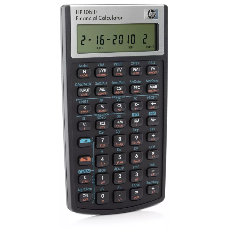 HP 10bII+, formato de bolsillo, finanzas, 1 línea, negro