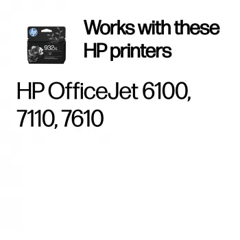 HP 932XL Cartucho de tinta original negro de gran capacidad, negro, 1 ud., 1000 páginas