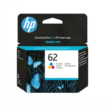 HP 62 cartucho de tinta original tricolor, cian, magenta, amarillo, 1 ud., 165 páginas
