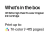 HP 62XL High Yield cartucho de tinta original tricolor, cian, magenta, amarillo, 1 ud., 415 páginas
