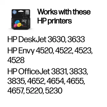HP 302XL High Yield cartucho de tinta original tricolor, cian, magenta, amarillo, 1 ud., 300 páginas