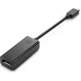 Adaptador HP USB-C a DP, 0,094 m, USB Type-C, DisplayPort, conector macho, conector hembra, recto