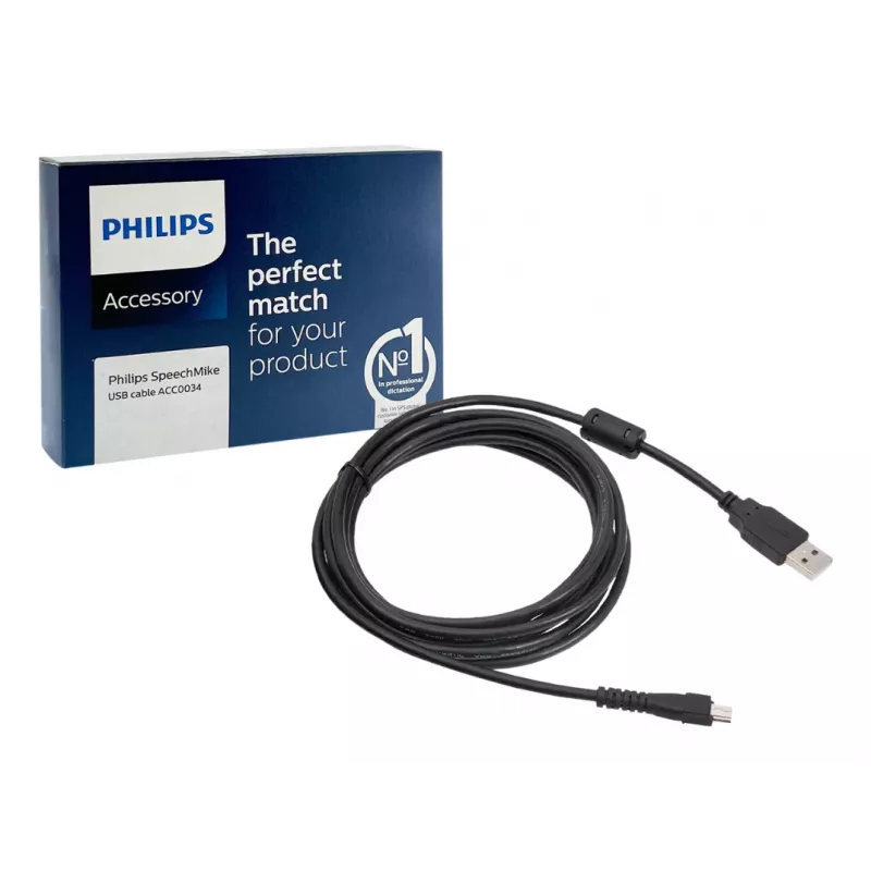 Philips 1 X para SpeechMike III cable USB 2,4 m USB A negro