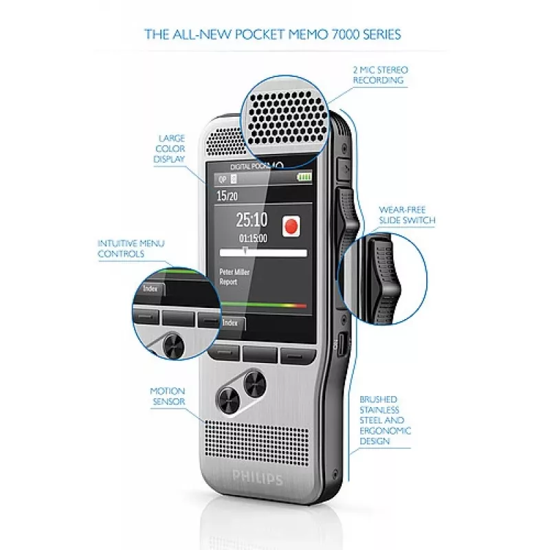 Philips DPM 7200 tarjeta flash acero inoxidable