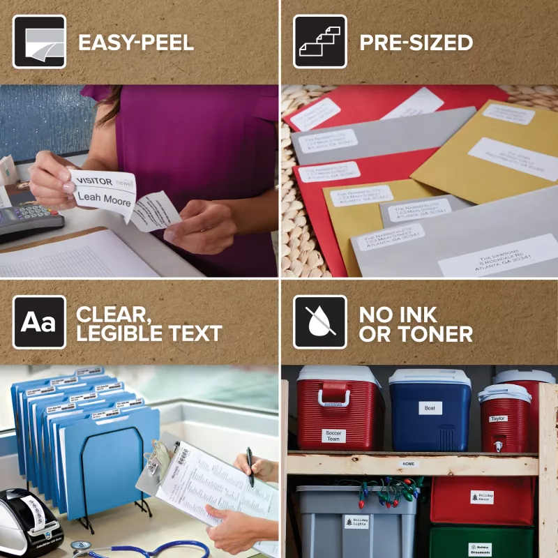 DYMO Authentic LabelWriter Durable Labels | 59 mm x 190 mm | Poly blanco | 170 etiquetas autoadhesivas grandes | alto rendimiento | para impresoras de etiquetas LabelWriter