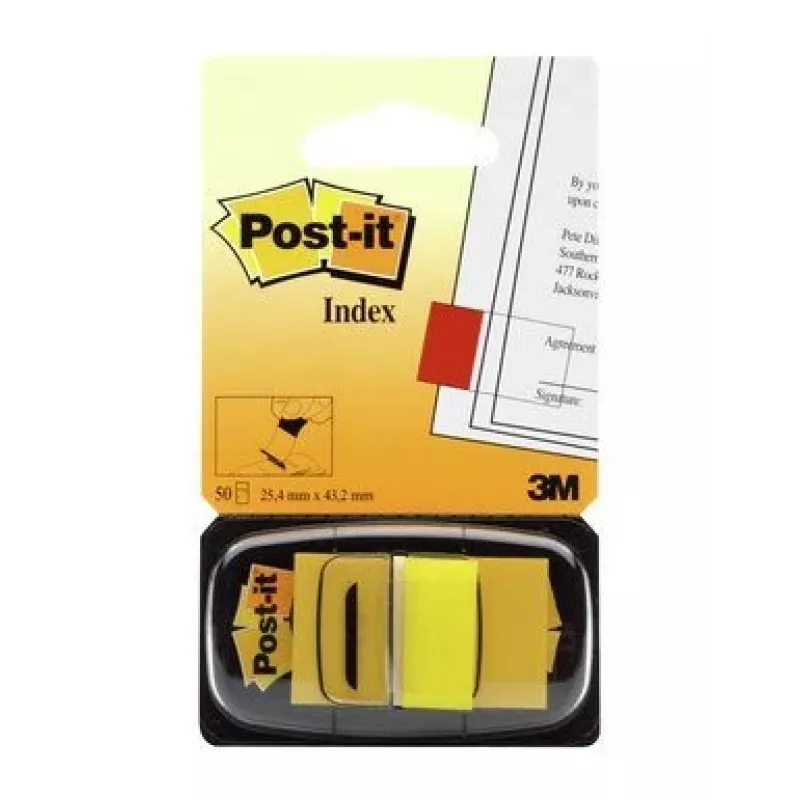 3M I680-5 etiqueta autoadhesiva rectangular reposicionable amarillo 50 uds.