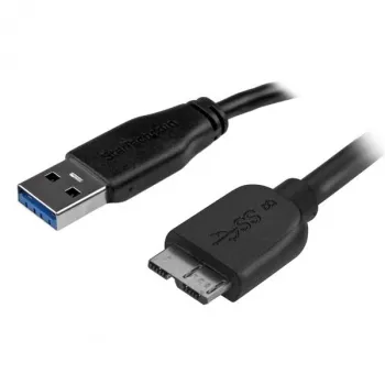 StarTech.com cable Micro USB 3.0 delgado - M/M - 2m (6ft), 2 m, USB A, Micro-USB B, USB 3.2 Gen 1 (3.1 Gen 1), macho/macho, negro