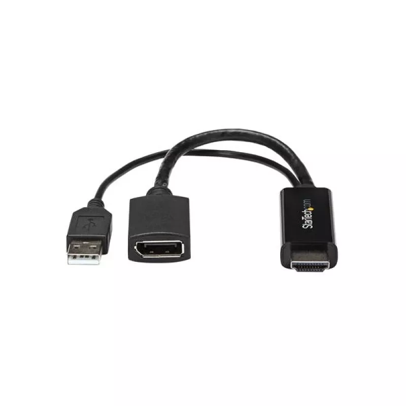 StarTech.com adaptador HDMI a DisplayPort - 4K 30Hz, 3840 x 2160 píxeles, 1080p, 720p, 120 Hz, negro, MegaChips - STDP2600, convertidor de vídeo activo