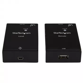 StarTech.com extensor USB 2.0 sobre cable Cat5e/Cat6 (RJ45) – hasta 50 m – kit adaptador extensor de puerto USB de alta velocidad – con alimentación – extensor USB sobre cable Ethernet – 480 Mbit/s – metal