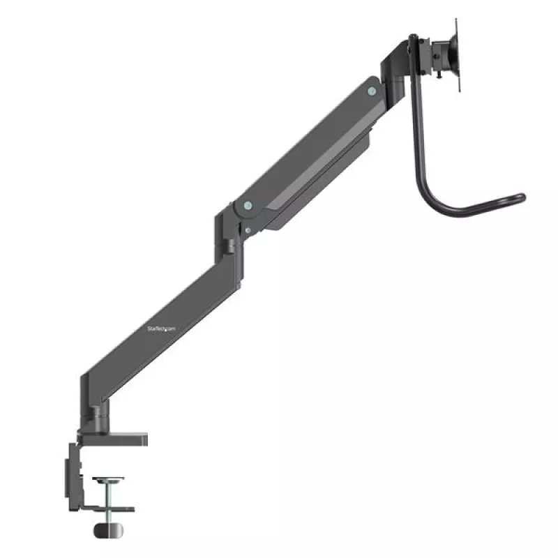 StarTech.com soporte de mesa para dos monitores – soporte VESA ergonómico para doble monitor para pantallas de 32 pulgadas (8 kg) – barra transversal con asa para movimiento completo sincronizado – altura ajustable – pinza en C/pasacables